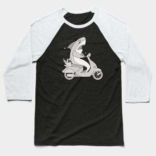 JAWS - Shark on a motorcycle Baseball T-Shirt
